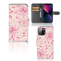 iPhone 13 Mini Hoesje Pink Flowers - thumbnail