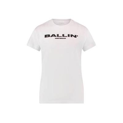 Ballin Amsterdam Junior by Purewhite T-shirt met tekst wit/zwart