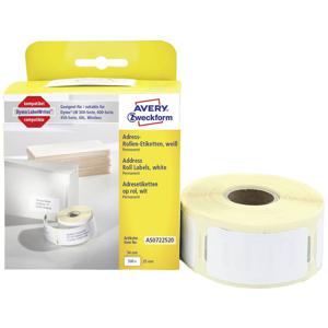 Avery-Zweckform Rol met etiketten Compatibel vervangt DYMO 11352, S0722520 54 x 25 mm Papier Wit 500 stuk(s) Permanent hechtend Adresetiketten AS0722520