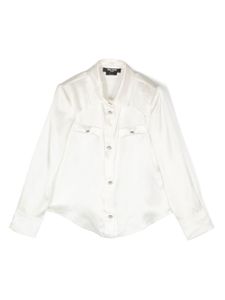 Balmain Kids chemise satinée à boutons B - Blanc