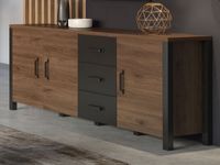 Dressoir OLIANNE 3 deuren 3 lades okapi eik