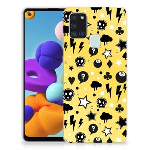 Silicone Back Case Samsung Galaxy A21s Punk Geel