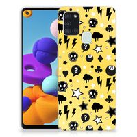 Silicone Back Case Samsung Galaxy A21s Punk Geel - thumbnail