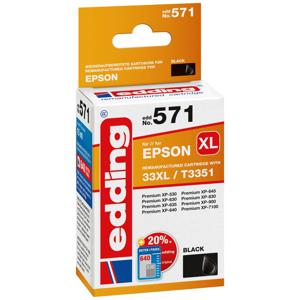 Edding Inktcartridge vervangt Epson 33XL, T3351 Compatibel Zwart EDD-571 18-571