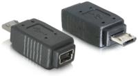 Delock Adapter USB Zwart Mini B vrouwelijk -> Micro B stekker