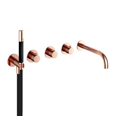 Hotbath Cobber Afbouwdeel Bad Thermostaat 2 stopkranen met uitloop Rosé Goud CB7072 Hotbath Cobber Afbouwdeel Bad Thermostaat 2 stopkranen met uitloop Rosé Goud CB7072