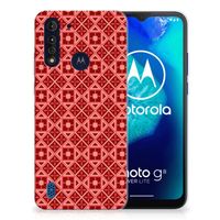 Motorola Moto G8 Power Lite TPU bumper Batik Rood - thumbnail