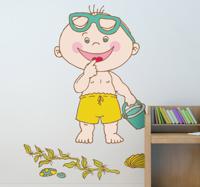 Sticker kinderkamer peuter strand