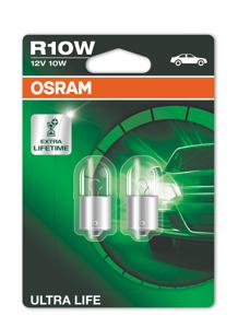 Gloeilamp R10W Ultra Life 10W [12V] (2 st.) OSRAM, Spanning (Volt)12V, u.a. fÃ¼r Rover, Ford, Hyundai, MG