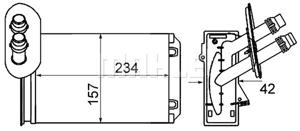 Kachelradiateur, interieurverwarming MAHLE, u.a. für Audi, Skoda, VW, Seat