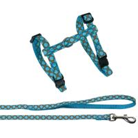 Kattentuigje met Lijn Ocean Blauw 25 - 35 cm x 10 mm Flamingo Blauw