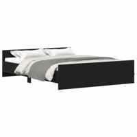 vidaXL Bedframe zonder matras 160x200 cm bewerkt hout zwart eikenkleur