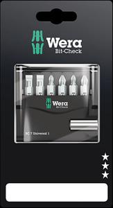 Wera Mini-Check 05073406001 Bitset 7-delig Plat, Kruiskop Phillips, Kruiskop Pozidriv