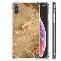 Apple iPhone Xs Max Anti-Shock Hoesje Marmer Creme