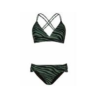 Protest triangel bikini Missie met zebraprint donkergroen/zwart