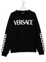 Versace Kids sweat Greca à logo imprimé - Noir - thumbnail