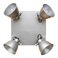 Urban Interiors Stoere plafondspots Industrial 4-lichts vintage grijs - AI-WL-07-255-VG