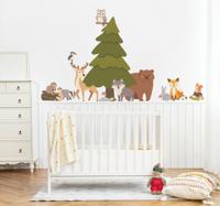 Bos dieren Muursticker kinderkamer - thumbnail