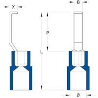 Weidmüller 1233330000 Haakkabelschoen 1.5 mm² 2.5 mm² Deels geïsoleerd Blauw 100 stuk(s) - thumbnail