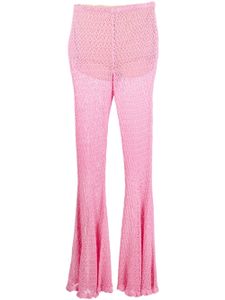 Blumarine pantalon en maille à coupe évasée - Rose