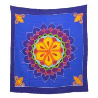 Mandala Wandkleed Vierkant Mandala Blauw (110 x 100 cm)