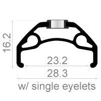 Rodi Velg Blackrock 23 27.5" / 584 x 23C 32 gaats voor schijfrem zwart