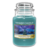 Yankee Candle Winter Night Stars kaars Rond Amber, Muskus, Witte muskus Blauw 1 stuk(s)