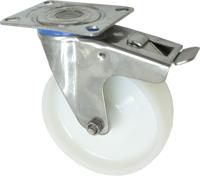 Kelfort Zwenkwiel wit kunstst. rvs m.rem Ø200