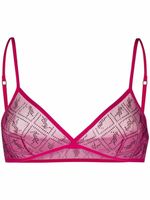 Saint Laurent soutien-gorge en mesh à logo - Rose - thumbnail