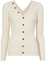 Proenza Schouler White Label cardigan en maille nervurée à col v - Blanc