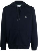 Lacoste hoodie zippé à logo brodé - Bleu