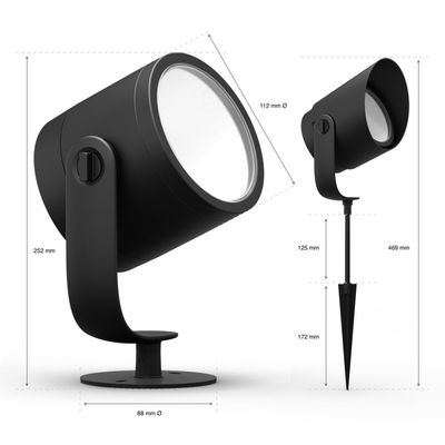 Philips Lighting Hue LED-tuinspot 1746230P7 Lily XL LED vast ingebouwd 15 W Warmwit, Koudwit, Daglichtwit