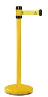 Gele paal standaard basis - riem 2 m geel met gevaar-logo