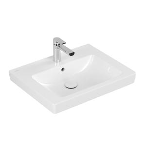 Villeroy & Boch Subway 2.0 meubelwastafel 60x47cm 1 kraangat met overloop ceramic+ wit 7113F0R1