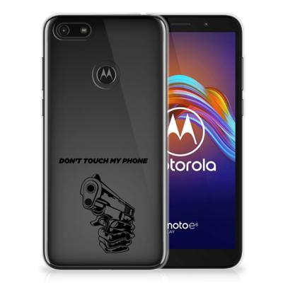 Motorola Moto E6 Play Silicone-hoesje Gun Don't Touch My Phone
