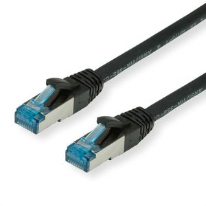 VALUE Patchkabel Kat.6A (Class EA) S/FTP (PiMF), LSOH, zwart, 0,3 m