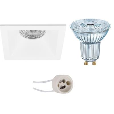 LED Spot Set - LEDVANCE Parathom PAR16 940 36D - Pragmi Pollon Pro - GU10 Fitting - Dimbaar - Inbouw Vierkant - Mat Wit - 3.4W - Natuurlijk Wit 4000K - Verdiept - 82mm