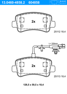 Remblokkenset, schijfrem ATE, u.a. für Opel, Renault, Nissan, Vauxhall