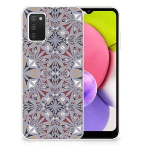 Samsung Galaxy A03S TPU Siliconen Hoesje Flower Tiles