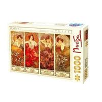 Alphonse Mucha Puzzel 1000 Stukjes Edelsteine