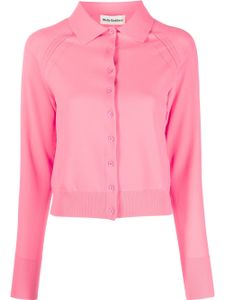 Molly Goddard cardigan en maille pointelle à coupe crop - Rose