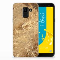 Samsung Galaxy J6 2018 TPU Siliconen Hoesje Marmer Creme - thumbnail