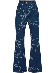 Nina Ricci pantalon évasé à imprimé graphique - Bleu