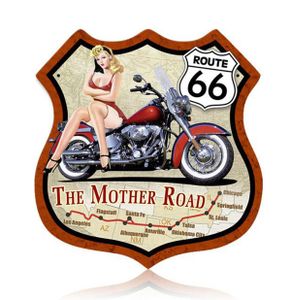 Route 66 Pin Up Bike Zwaar Metalen Bord