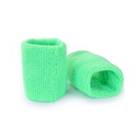 Pols zweetbandjes neon groen - voor volwassenen - 2x stuks