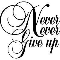 Never give up - Muursticker - thumbnail