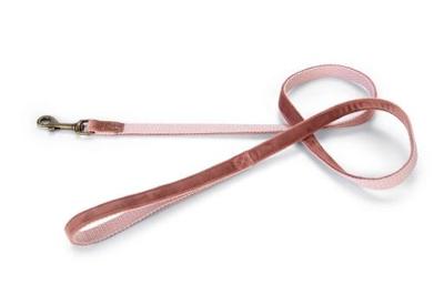 Designed by lotte velura - hondenriem - fluweel - roze - 120cmx15mm Designed by lotte velura - hondenriem - fluweel - roze - 120cmx15mm