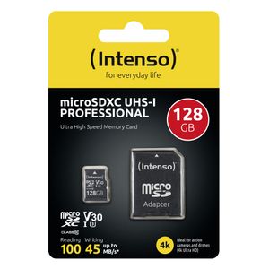 Intenso microSDXC 128GB Class 10 UHS-I Professional - Extended Capacity SD (MicroSDHC) Klasse 10