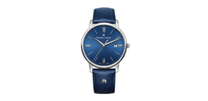 Horlogeband Maurice Lacroix EL1118-SS001-410-1 Leder Blauw 20mm