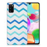 Samsung Galaxy A41 TPU bumper Zigzag Blauw